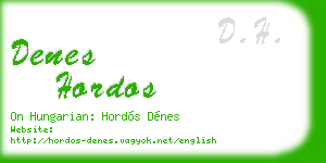 denes hordos business card