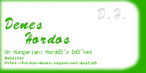 denes hordos business card